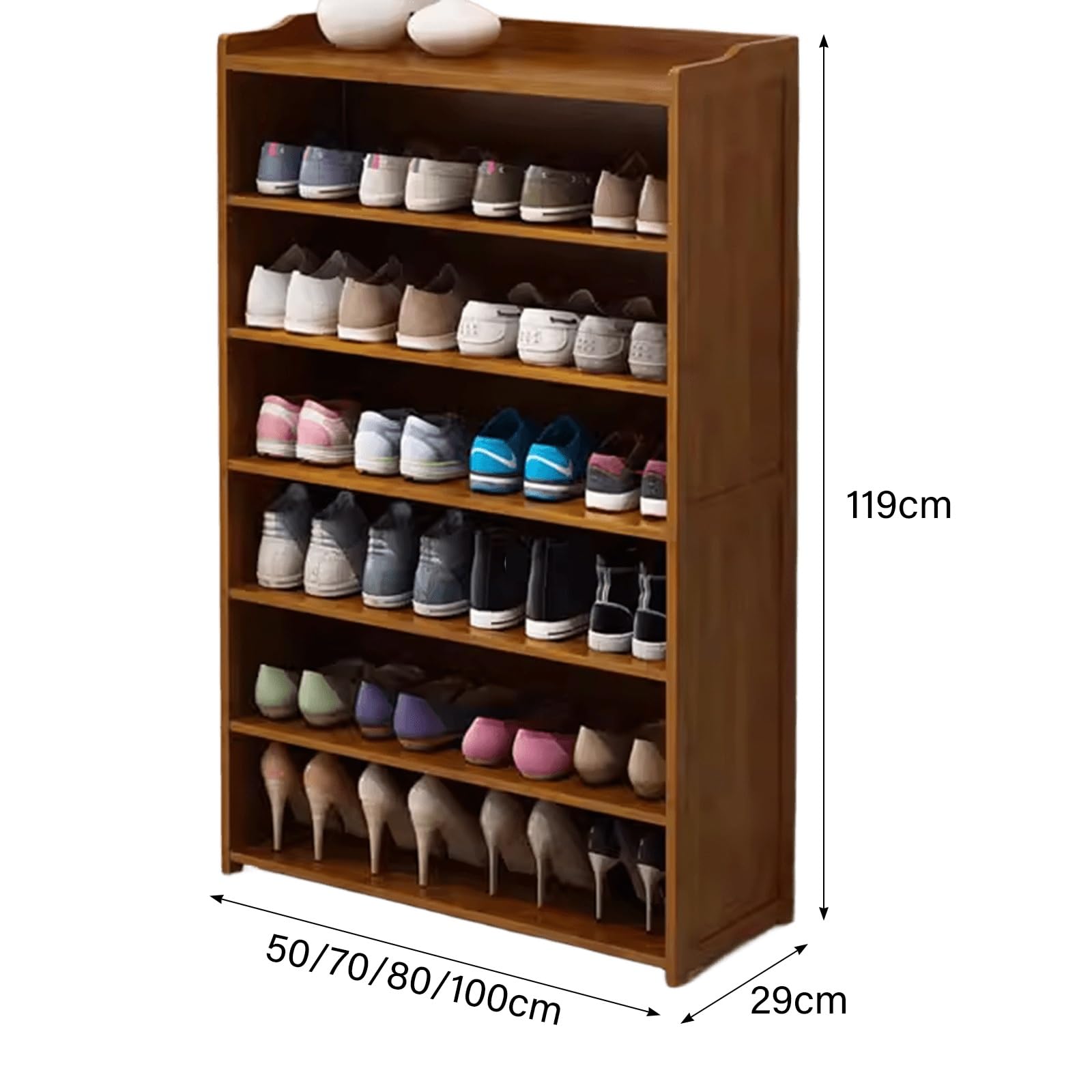 Meuble à chaussures d'entrée avec étagères réglables – Étagère à chaussures spacieuse pour couloir et foyer, design de 30 cm de large (119 x 72 cm) pour Sto Soluts nized