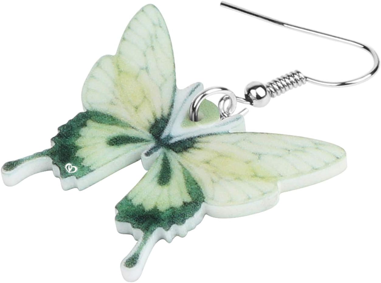 Bonsny Drop Dangle Floral Butterfly Earrings Fashion Insect Jewelry For Women Gift - Image 4