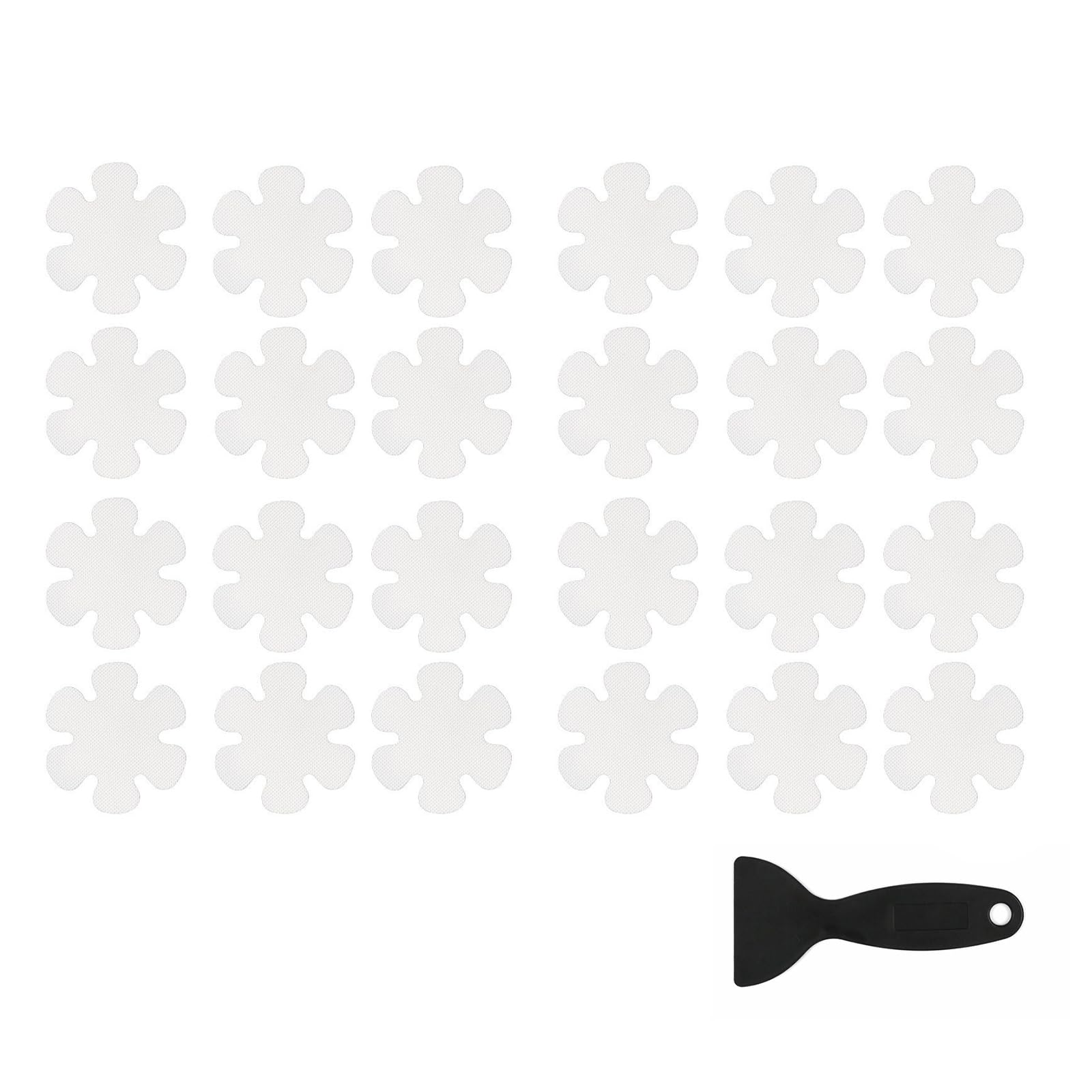 Elovara 24 Pcs Flower Shape Non Slip Shower Stickers with Scraper