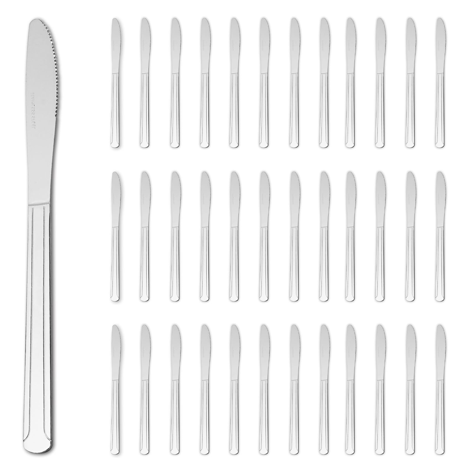 KOOMADE 36PCS Dinner Knife Set- Dominion 8.7 Inch Dinner &amp; Butter Knives, Food Grade Stainless Steel Table Knife Set for Home Kitchen Party Wedding Camping Restaurant, Dishwasher Safe