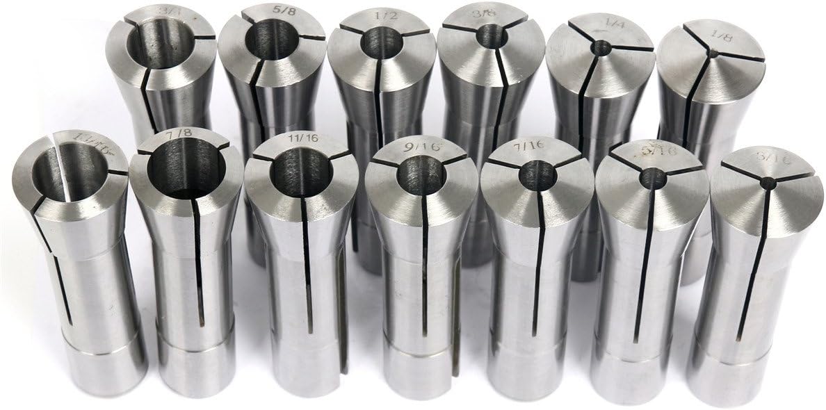 8MILELAKE 1/83/4" Precision R8 Collets 6pcs Mill Chuck Holder for