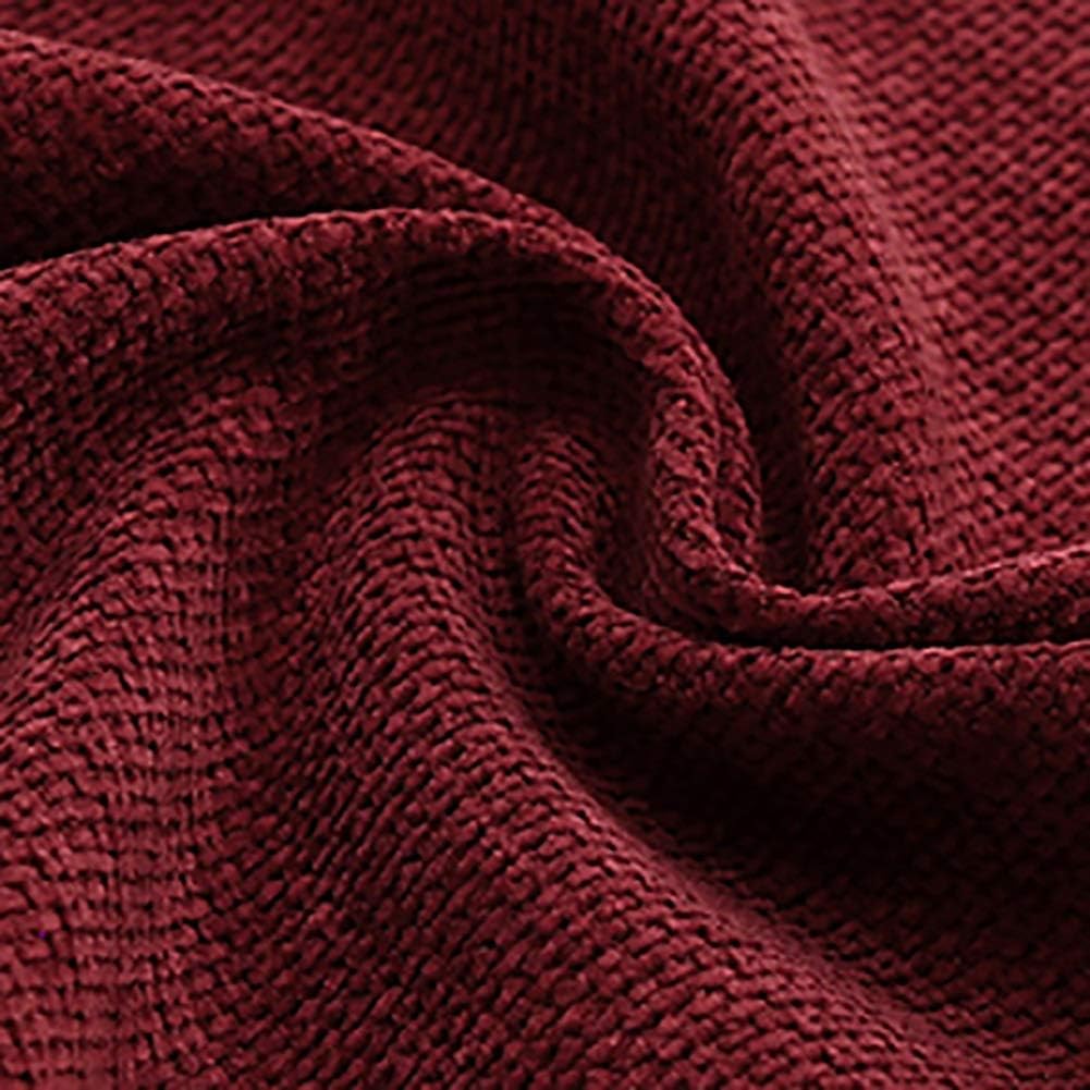 Velvet Sofa Cover 3 Cushion Couch, Solid Color Cozy Soft Throw Blanket for Couch Non-Slip Furniture Cover Sectional Sofa (Color : Red, Size : Armchair)