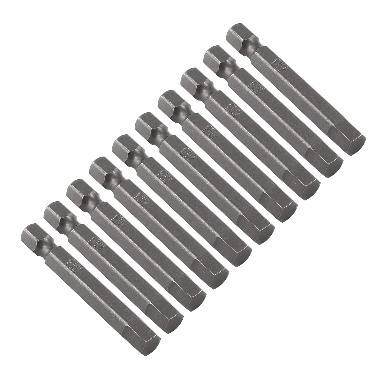 Inbusschlüssel-Bits Set - 10 Stück, H2.5, 1/4 Zoll Sechskant, S2 Stahl, Magnetisch, 5,1 Cm Lang