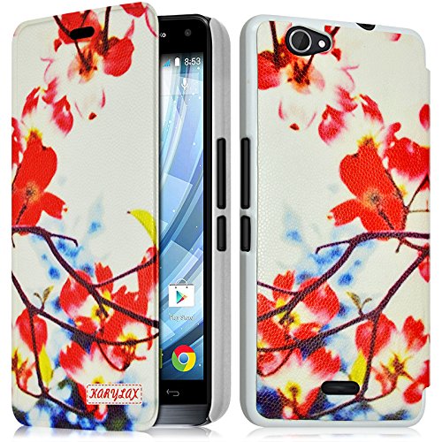 KARYLAX Seluxion - Coque Housse Etui à Motif KJ12 Rabat latéral et Porte-Carte pour Wiko Getaway + Film de Protection