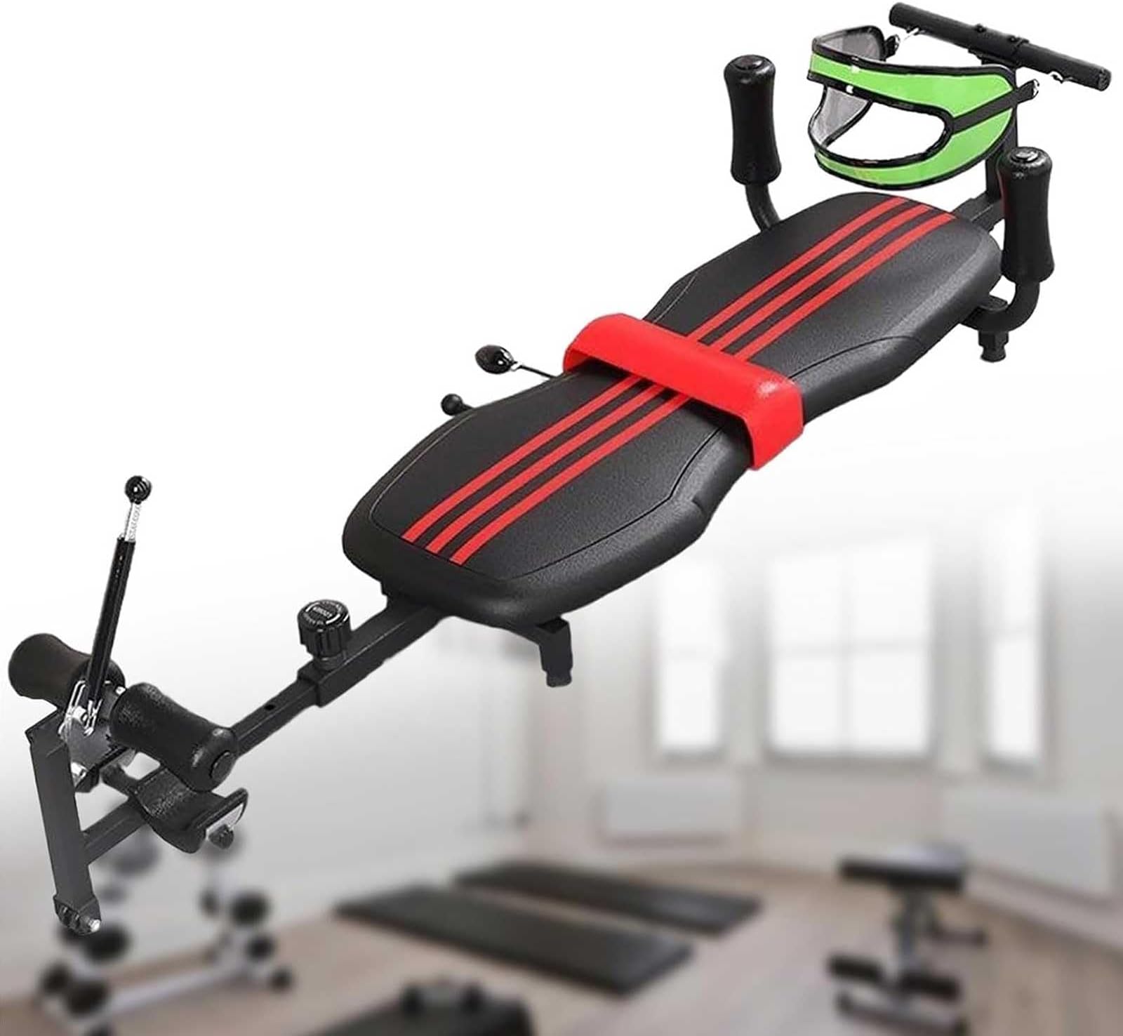 Back Stretch Bench with Cervical Traction, Adjustable Stretch Machine for Lumbar Massage and Spine Traction, Easy to Store, Supports Up to 150kg