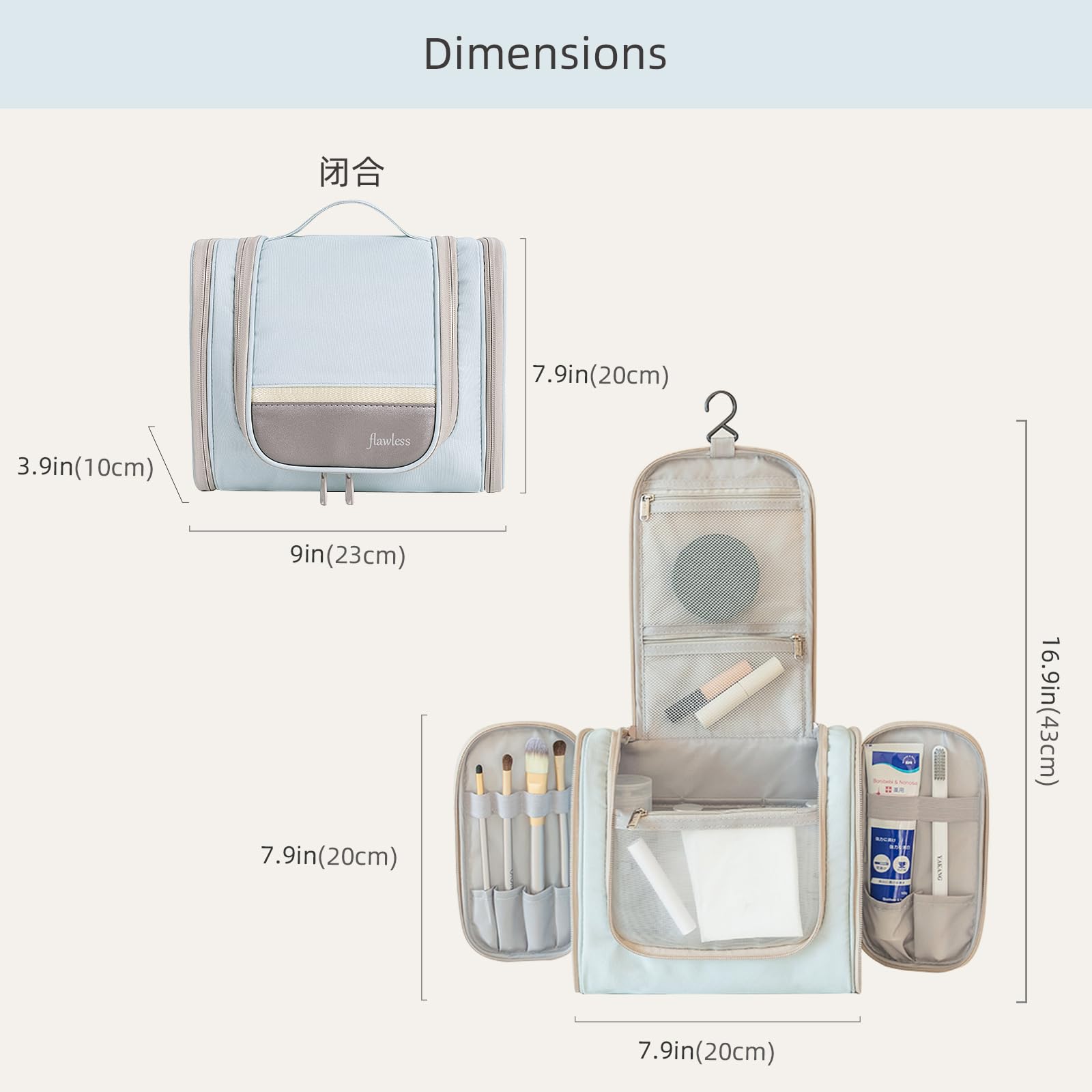 CHANXIUZAI Ladies' Makeup Bag, a Hanging Large Capacity Travel Makeup Bag That is Waterproof, Easy to Maintain - Image 4