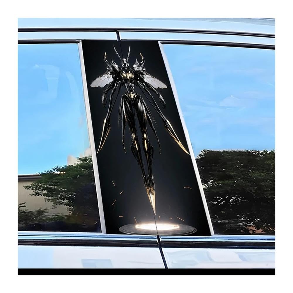 Decorative Items 2pcs Car Window Pillar Stickers Insect Pattern Scratch Resistant Film