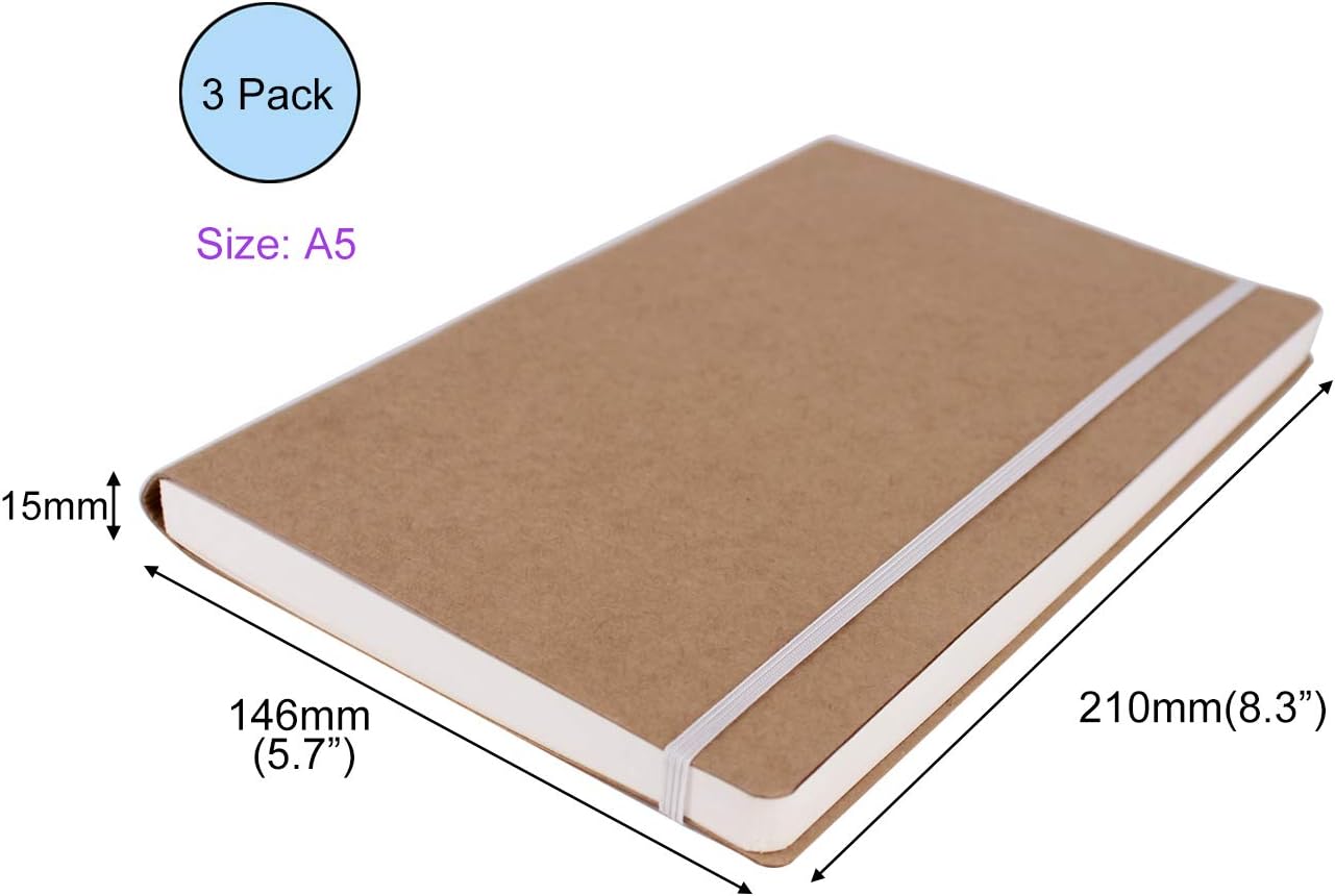 ZMCYN 3 Pack A5 Sketchbooks Blank Notebooks, A5 Sketch Book with