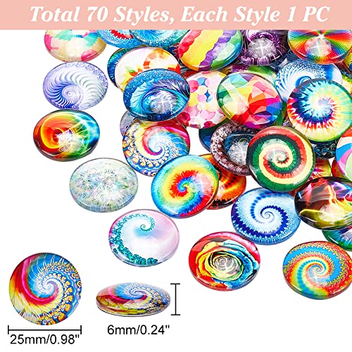 PH PandaHall 70pcs 25mm Glass Dome Cabochons - Image 2