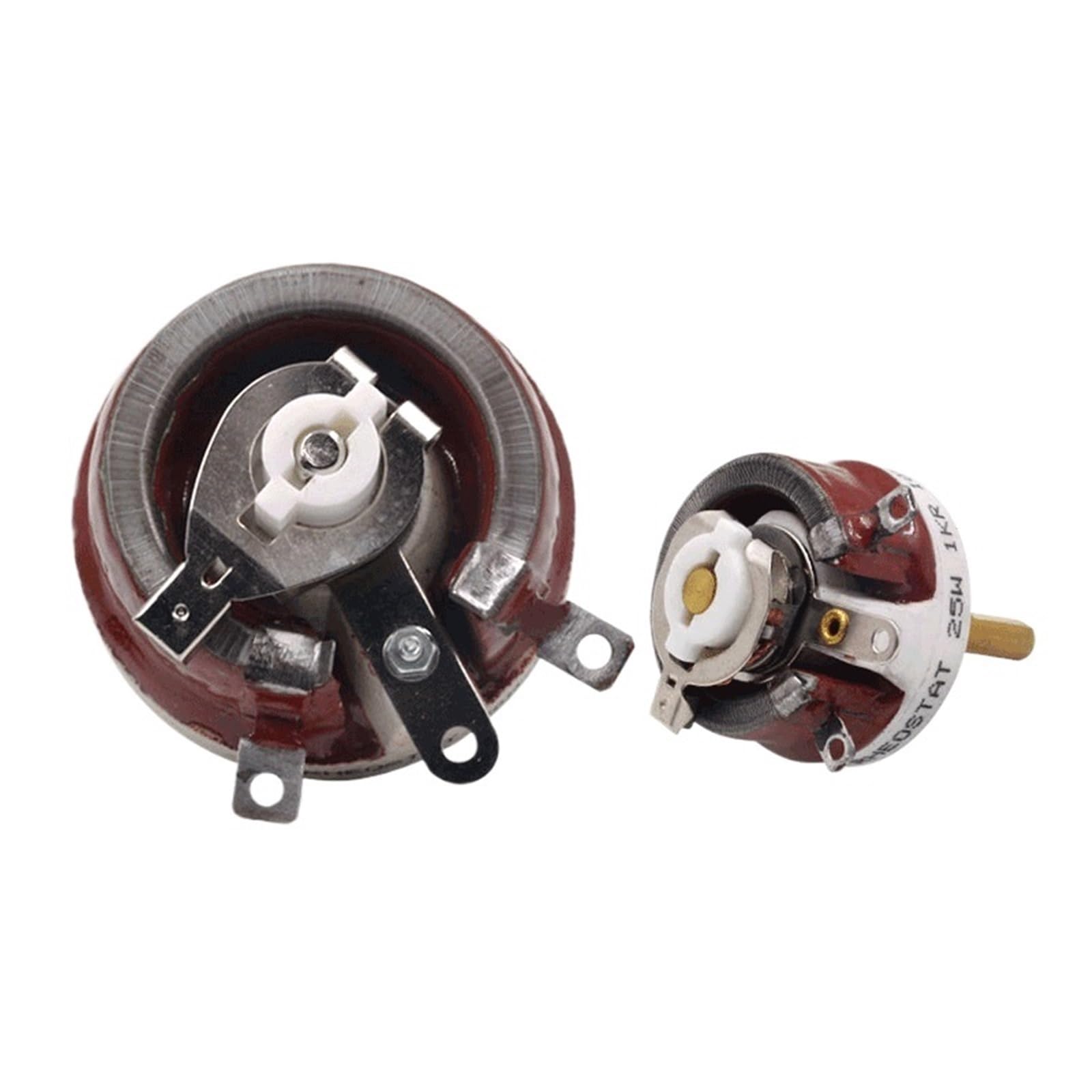 1 rhéostat haute puissance BC1 25W 50W 100W, résistance bobinée rotative variable, forme disque, résistance réglable(Max R-5K ohm,Max power 25W)