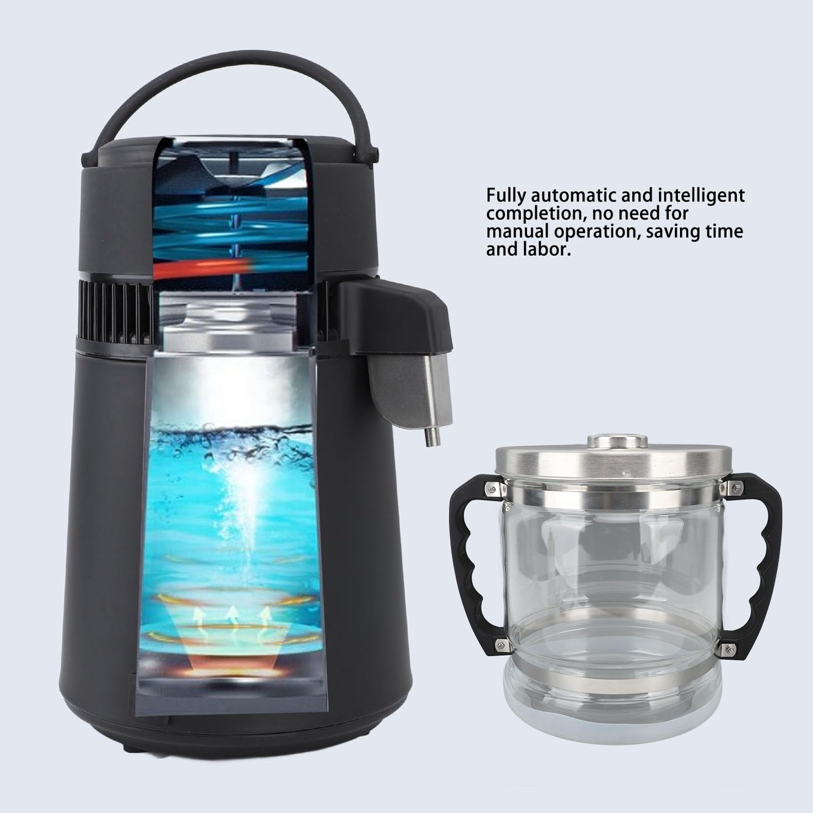 Jarra de Plástico de Agua para Destilador, Tarro de Vidrio de 6 Litros para el Hogar, Belleza Dental, Destilador de Agua, Botella de Recolección de Vidrio de Repuesto, Contenedor