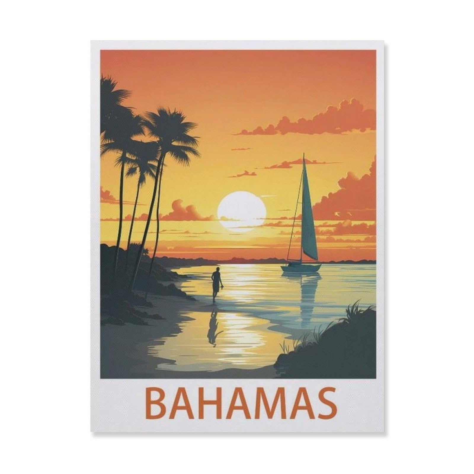 Vintage Art Metal Signs Funny Sign，Bahamas(15x30cm）