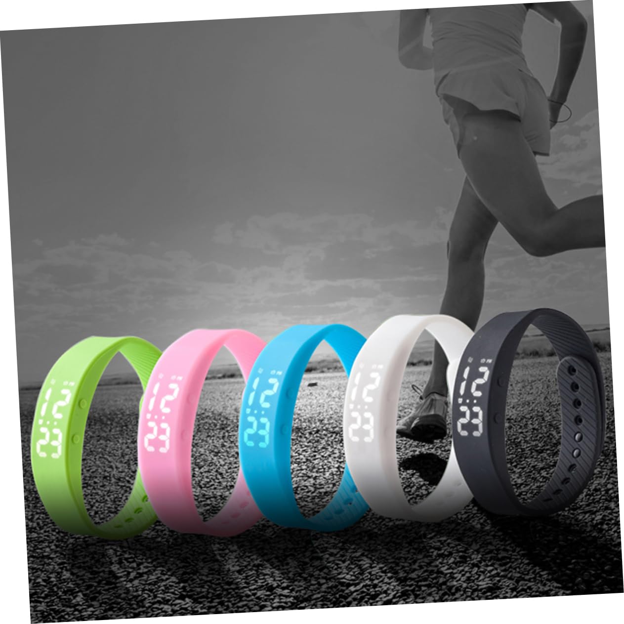 NUOBESTY Bracciale Intelligente in Silicone Cinturino LED Orologio Sportivo per Fitness che Monitora Passi Distanza e Calorie Adatto per Allenamenti e Uso Quotidiano