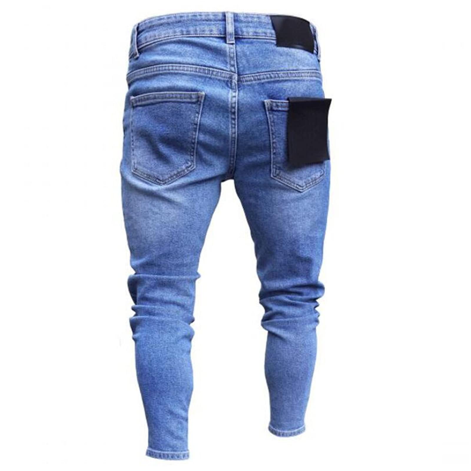 Männer Jeans Männer Stretchy Ripping Biker Stickerei Drucken Jeans Hole Slim Fit Denim Kratzt Hochwertige Denim Hosen