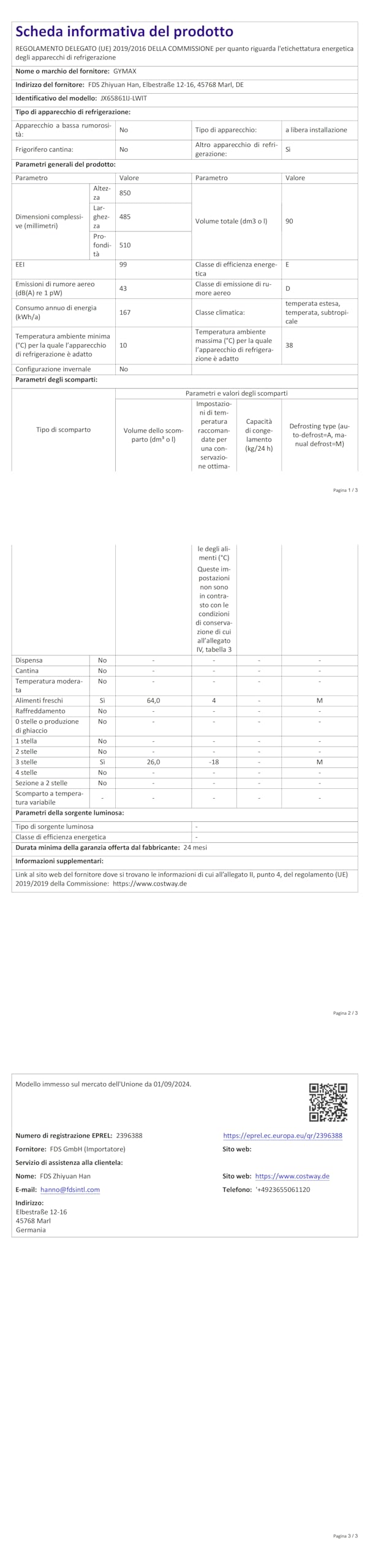 GYMAX Frigorifero 90 L Combinato 63L con Temperatura Regolabile da 0 a 10 °C e Congelatore 27L con Temperatura di -15 °C e per Case/Alberghi/Dormitori (Grigio)