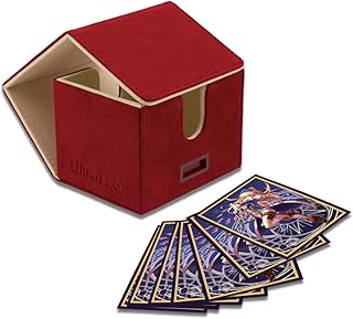 Ultra Pro - Vivid Alcove Edge Deck Box (Red) - Protect and Store up to 100 Double Sleeves Standard Size Cards, Perfect for Sports Cards, Gaming Cards & Collectible Trading Cards