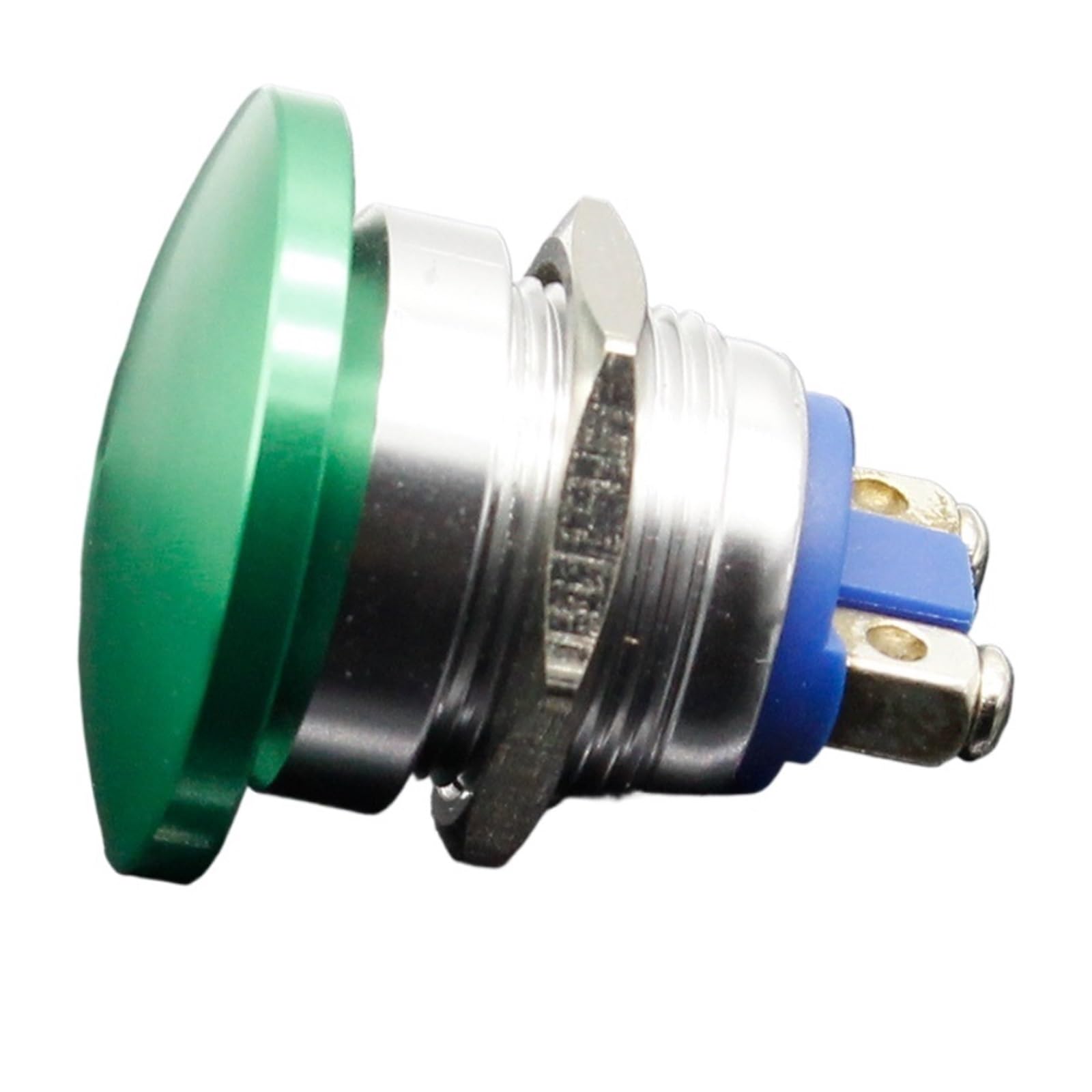 Interruptor de botón de reinicio automático de arranque con cabeza de seta de metal de 19 mm, a menudo abierto, pie de tornillo rojo y verde, corriente 5A(Red,Momentary)