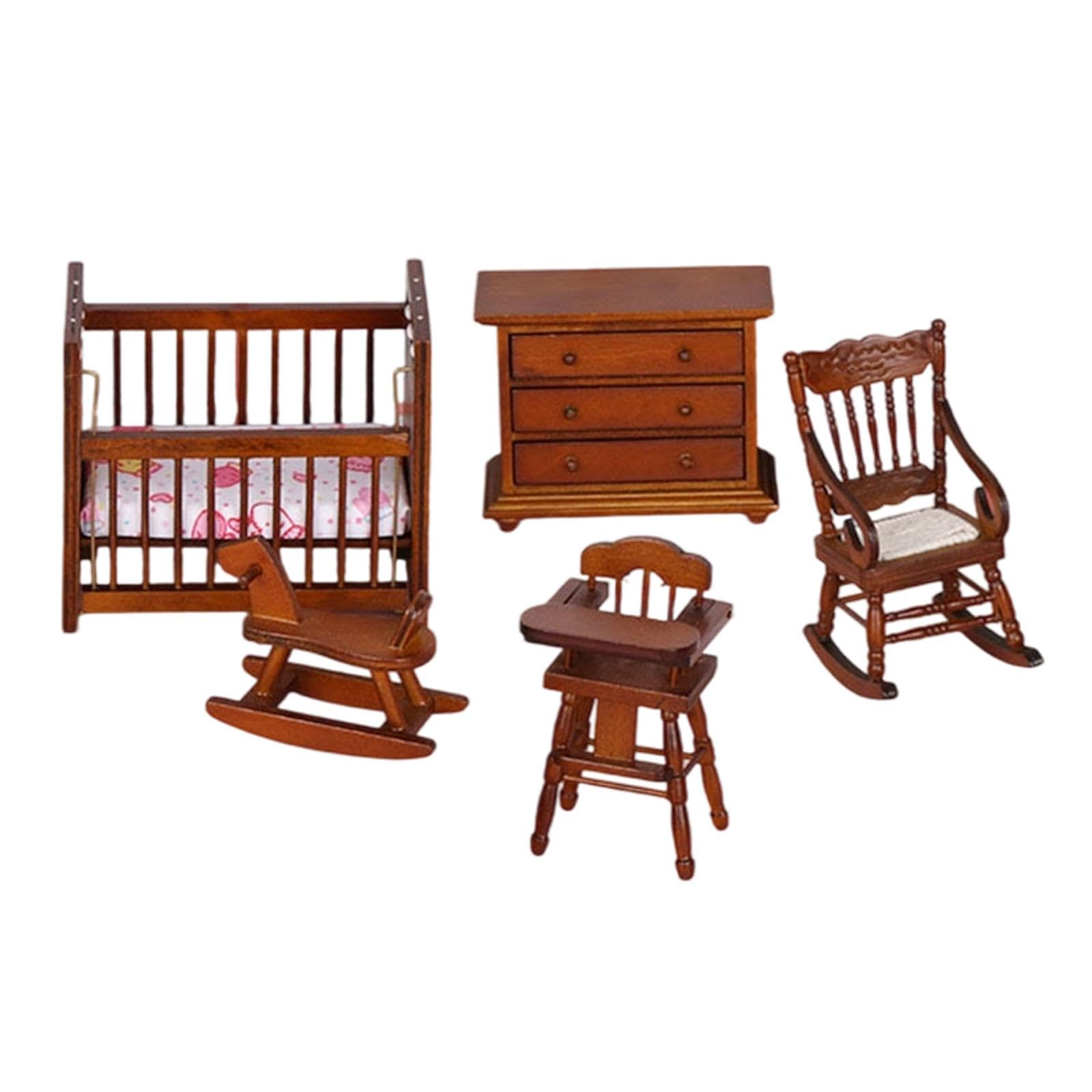 5 Juegos de Muebles para Casa de Muñecas a Escala 1:12, Juguetes de Imitación para Niños Y Niñas de 3 años en Adelante.