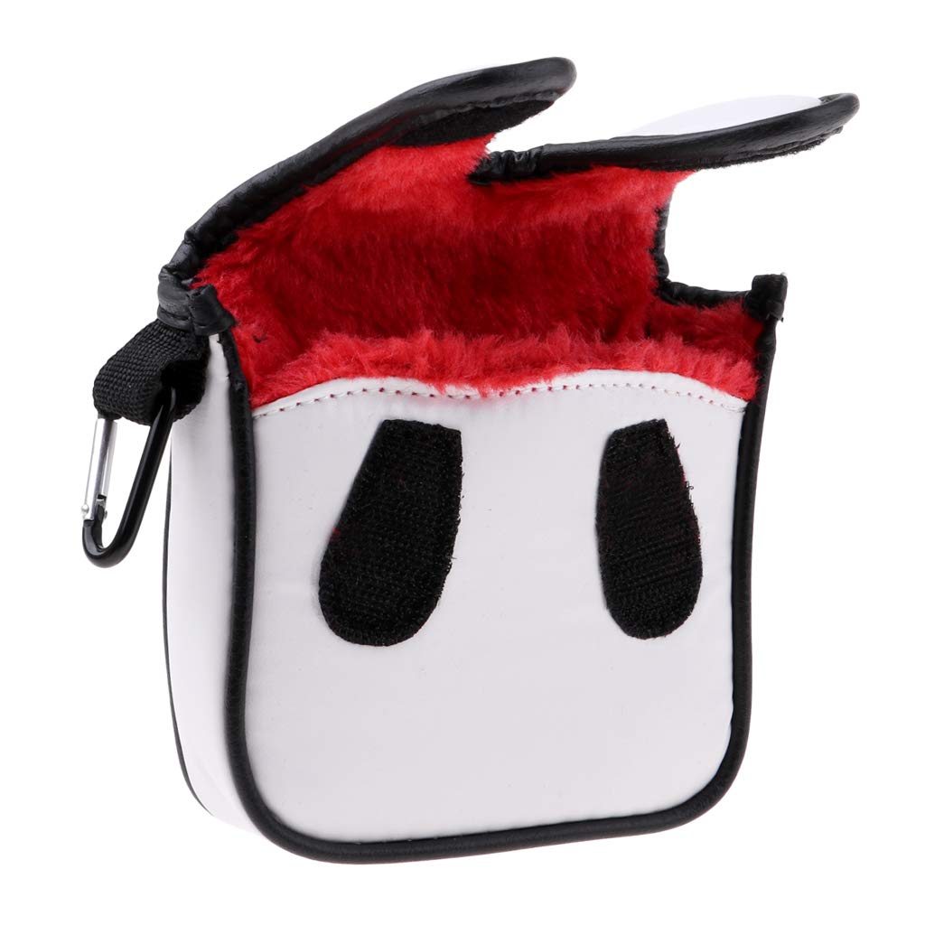 P Prettyia Waterproof PU Square Mallet Putter Cover Headcover Protector with Carabiner for Women Men, Red