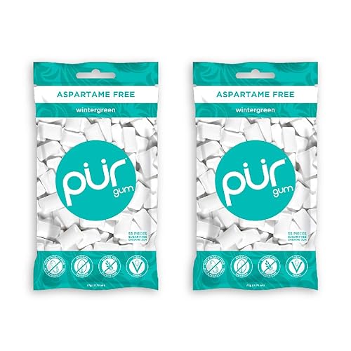 Pur Gum, menta verde invierno, 2.72 onzas, paquete de 2