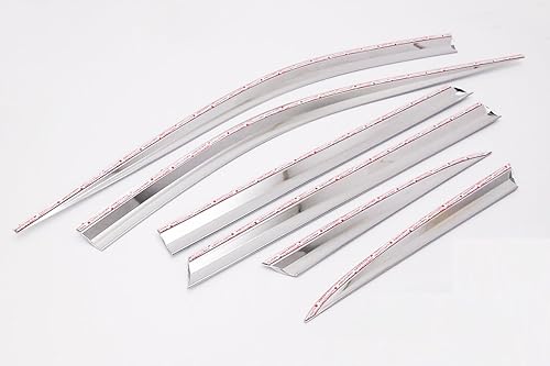 Miniatura 5 de AUTOCLOVER - Visera cromada para ventana, protección de ventilación de lluvia y sol, 6 p para Hyundai Santa Fe XL 2017-2019