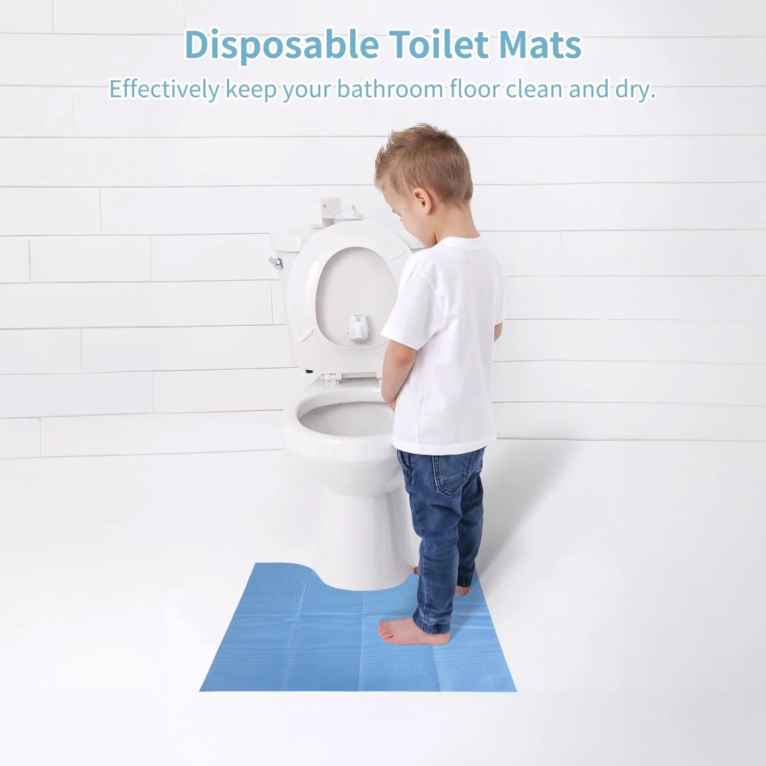 25 Pcs Disposable Toilet Mats, Absorbent Non-Woven Commode Mats, Non-Slip Potty Training Floor Mats, Around U-Shaped Floor Pads for Urine, Toilet Floor Protectors, 22×18.9" - Image 2
