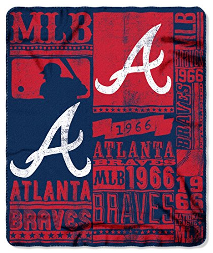 THE NORTHWEST COMPANY MLB Atlanta Braves Strength Printed Fleece Throw, 50