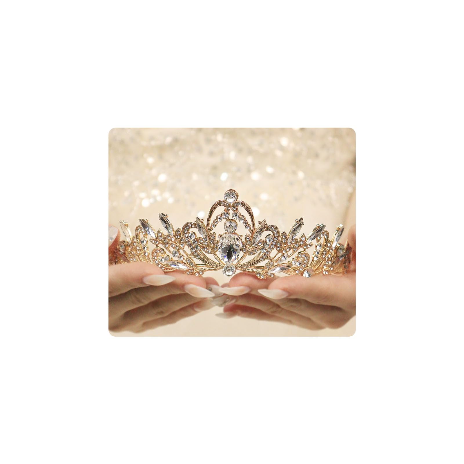 Silver Crystal Tiaras and Crowns for Women Sparkling Rhinestone Queen Crowns Princess Birthday Wedding Bridal Hair Accessories
