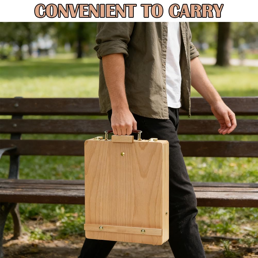 Caballete de mesa de madera de haya, caja de bocetos portátil con función de almacenamiento, caballete de escritorio ajustable para pintar y dibujar, caballete de mesa para estudiantes y artistas
