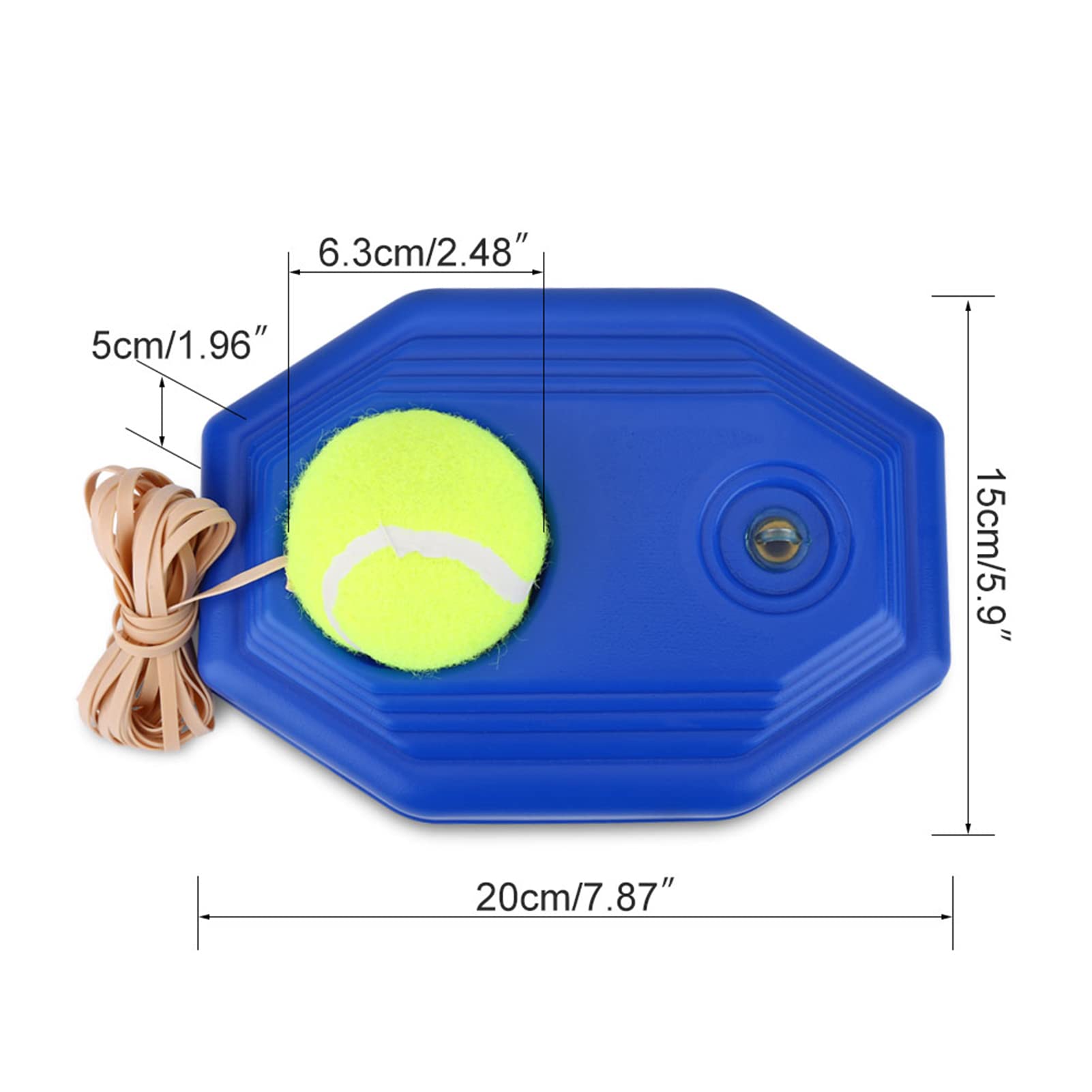 Set Base per Palline da Tennis, Resistente Allenatore per la Schiena con Pallina da Tennis con Corda Elastica in Gomma per la Pratica di Una Sola Persona