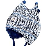 fiebig - Baby Jungen Mütze mit Bund Zipfelmütze gefüttert, blau, Größe 47