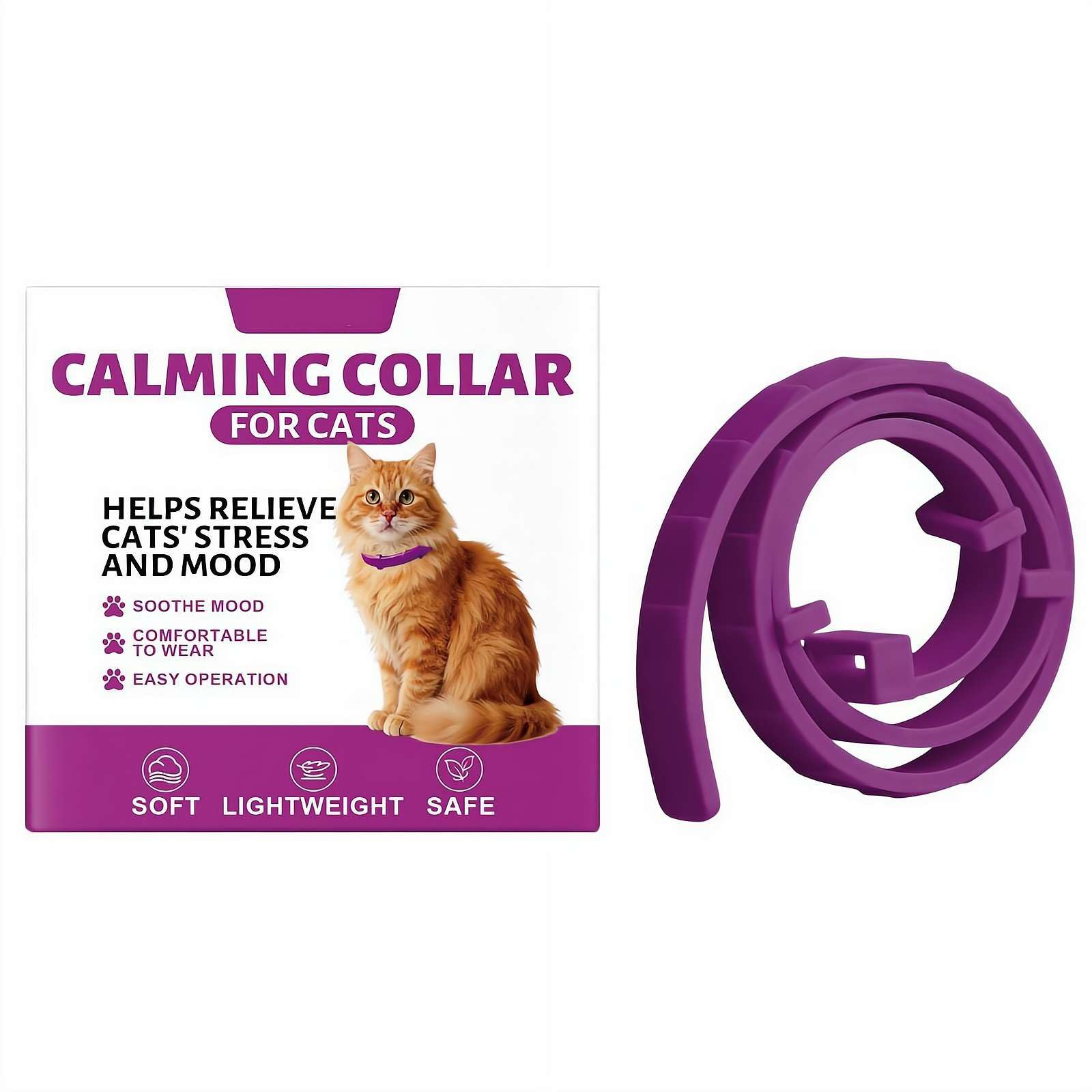 Cat Calming Collar – Pheromone Collars for Cats, Adjustable 15.35" with 60-Day Lasting Stress & Anxiety Relief, Waterproof Breakaway Design, Helps Reduce Noise Fear, Scratching