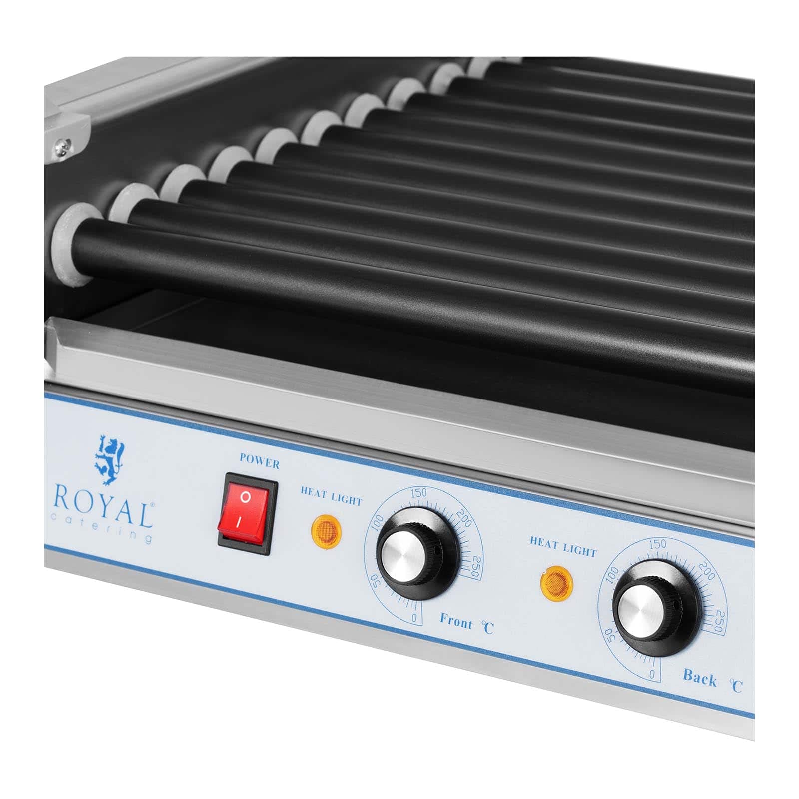Royal Catering - RCHG-11T - Griglia a 11 rulli per wurstel - 2.200 watt