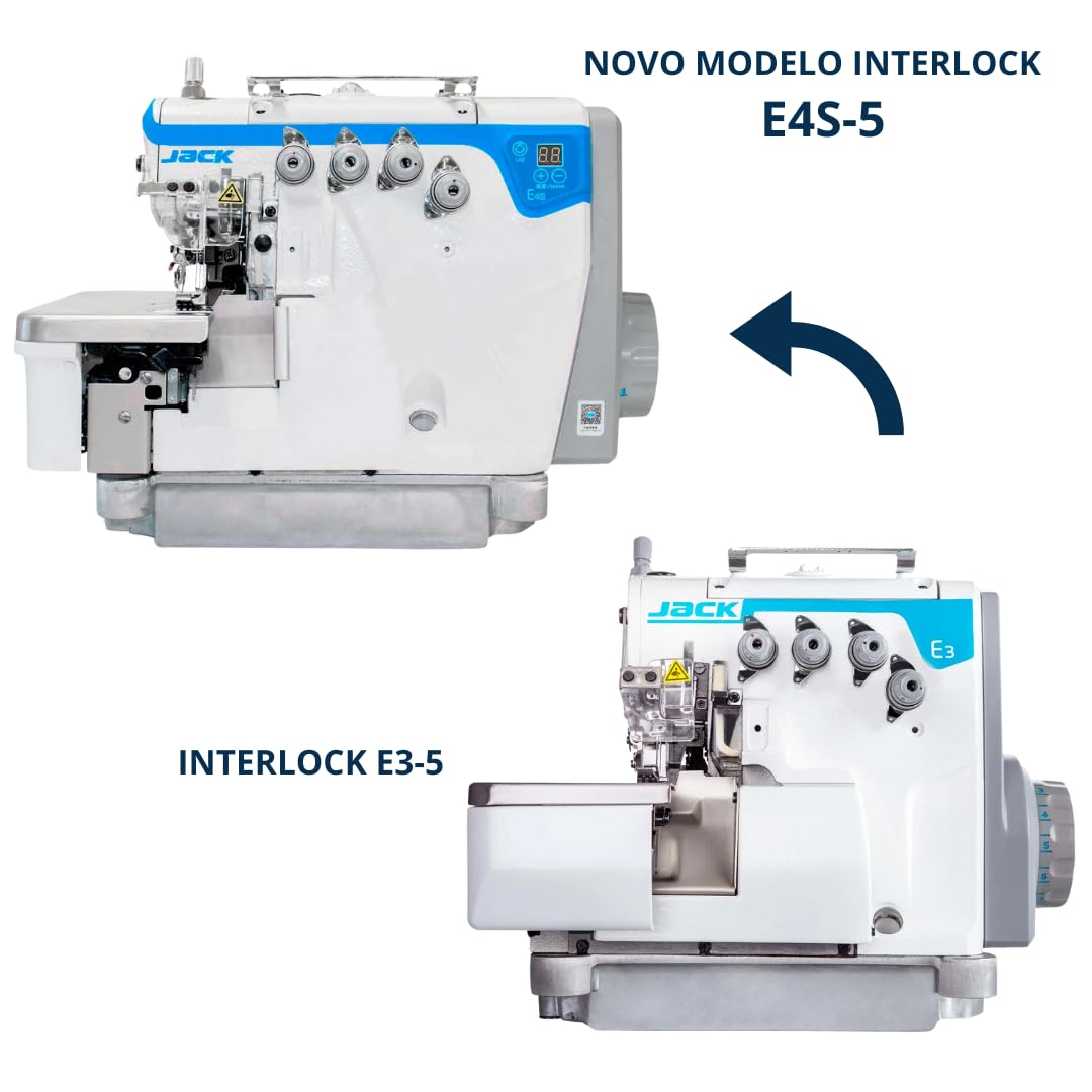 Máquina de Costura Interlock JACK Direct Drive Ind com Mesa Jack