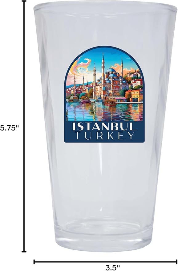 Vaso de Vidrio 16 oz Recuerdo Istanbul 2 Unidades miniatura 3