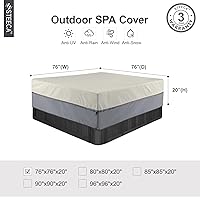Vista 2 de STEECA Cubierta impermeable para bañera de hidromasaje, protector de cubierta dura cuadrado para exteriores, 76 x 76 x 20 pulgadas