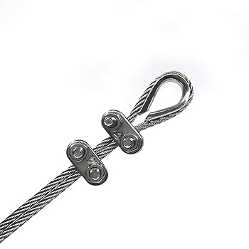 Wire Clamp, 24 PCS M4 Duplex Wire Rope Grips With M4 Thimbles