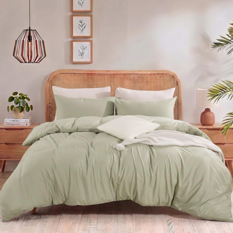 NEXHOME PRO Duvet Cover Super King Size, 3 Pieces Cotton Bedding Set