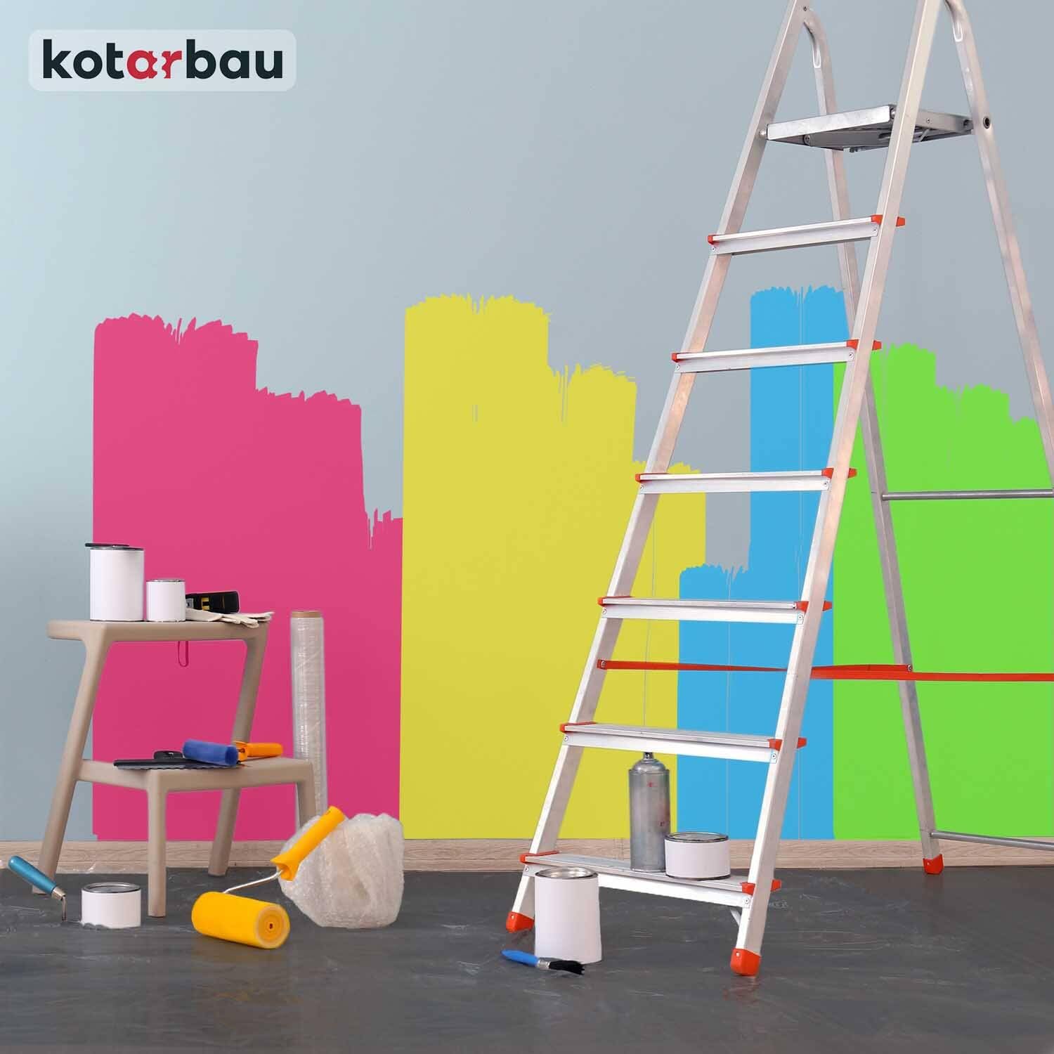 KOTARBAU® Set di 50 Teli Copritutto per Imbianchino - Polietilene Riciclato - 4 x 5 m - Grigio - Teli per Imbiancare - Telo Copritutto Robusto - Protezione Cantiere - Spessore Extra