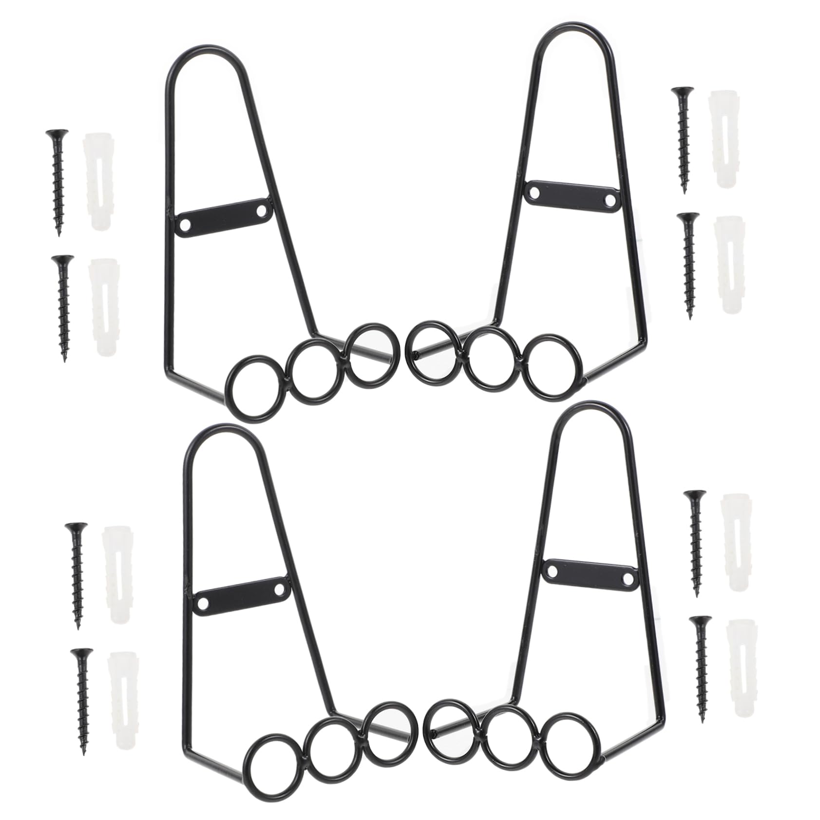 OUNONA 4pcs Plate Display Racks Black Plate Holders for Artwork Trays Books More Minimalist Design for Home Office