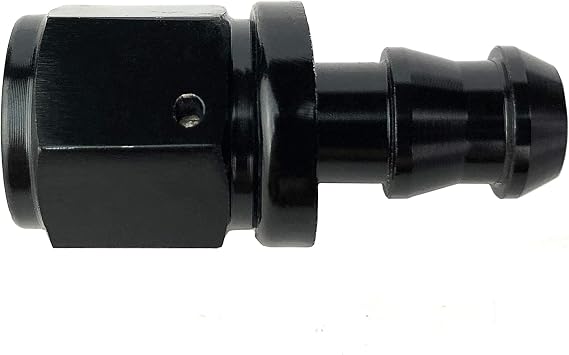 8AN Aluminum AN 08 Female Swivel to AN8 Push-on/Lock Hose Barb Fuel Oil Line Fitting End Straight Black