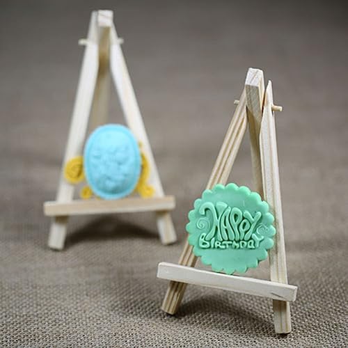 Miniatura 3 de SK 12pcs Mini Caballetes de Madera Soporte de Exhibición de Pintura Foto Soporte de Trípode Portátil - 6 Pulgadas (Madera)