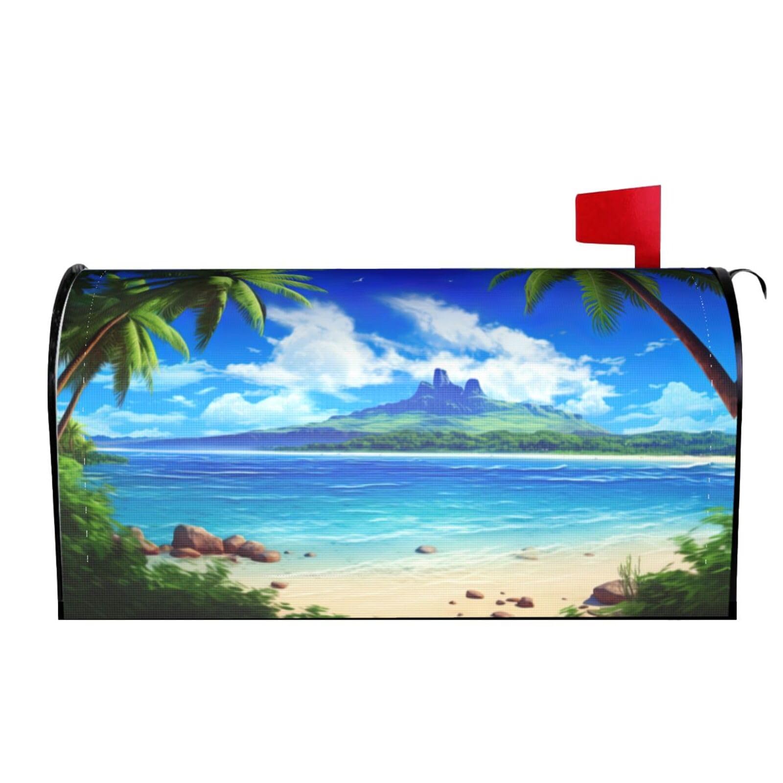 Summer Islands Beach Tropical Palm Tree 03 Mailbox Covers Magnetic Wraps Post Letter Box Cover Garden Home Decor