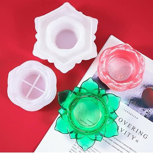 Miniatura 5 de 3 portavelas de silicona, moldes de candelita de loto, moldes de resina para candelabros de resina, moldes de silicona de fundición epoxi para