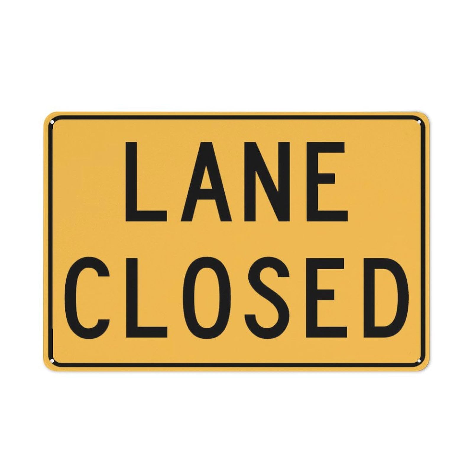 Lane Closed (Multi-Message Reflective Traffic) Sign, 8x12 Inch Rust-Free Aluminum with UV-Ink Printing, Durable & Weatherproof Outdoor Sign for Home