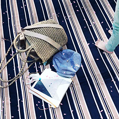 Picnic Blanket, Waterproof SandProof with Picnic Recipes Book (70\" x 80\" Leather, Blue)