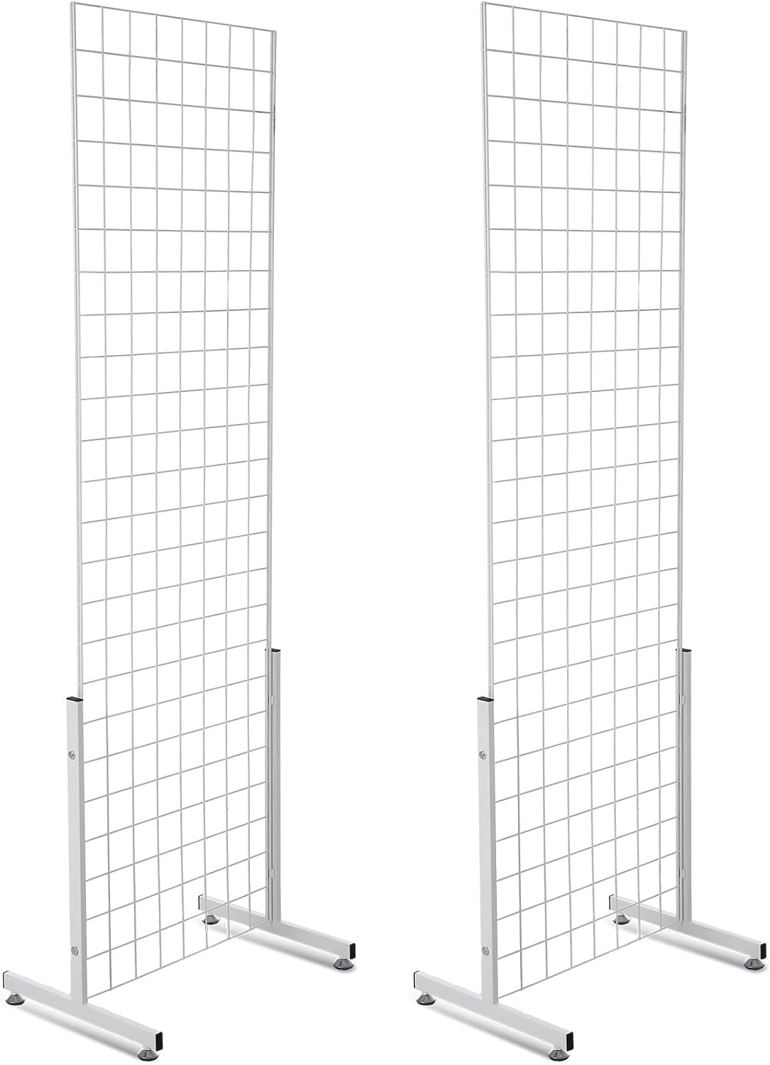 Zonon 2 x 6ft Standing Gridwall Panel Tower Grid Wall with T Legs Metal Wire Grid
