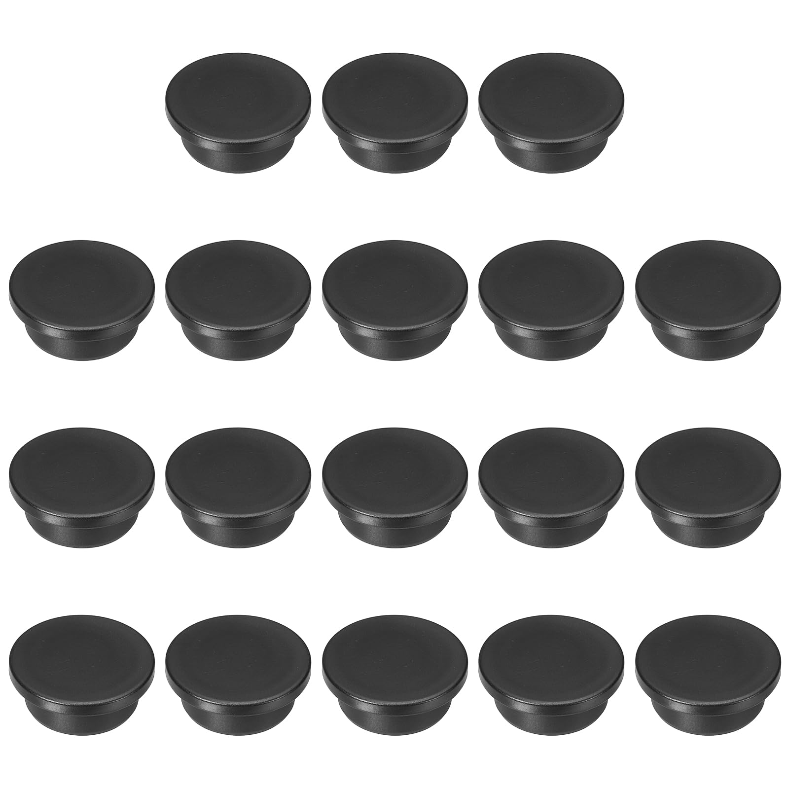 sourcing map 18pcs T-Shaped Silicone Plugs 28mm 1-3/32 Inch Dia Snap in Plug Hole Seal Cover Round Rubber Stopper for 27-28mm Holes Kitchen Rubber Bulkheads Waterproof Sealing, Black