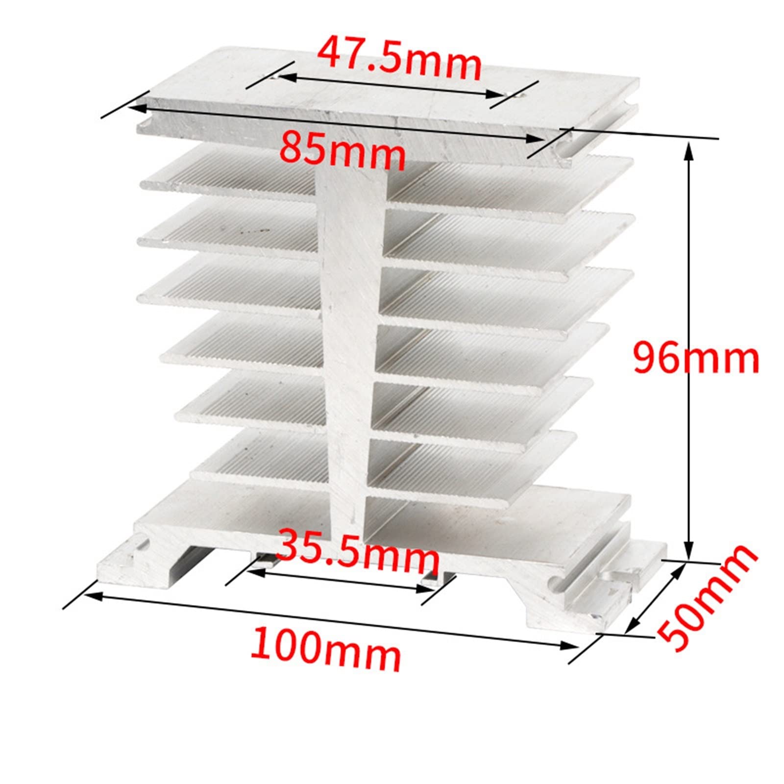 5 uds relé de estado sólido monofásico SSR disipador de calor de aluminio disipador disipadores de calor adecuados for relé de 10A a 120A(5Pcs Single Phase10A-120A)