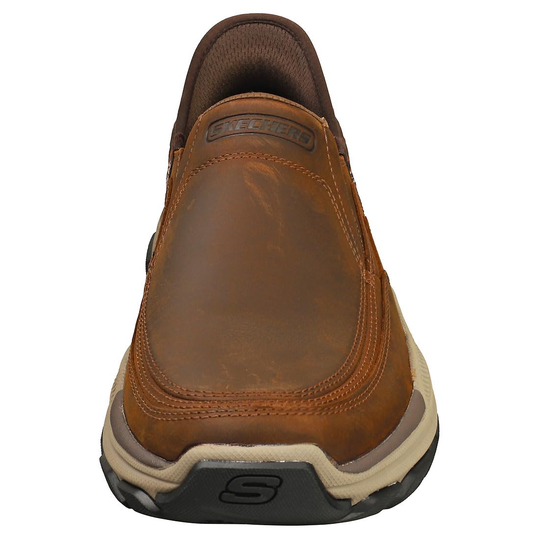 Skechers Slip-ins Respected - Zapatos sin Cordones para Hombre, Color marrón Oscuro